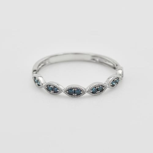Něžný eternity prsten ze zlata s modrými diamanty Talita