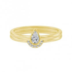 Zlatý zásnubní set prstenů s certifikovaným diamantem Ralyas