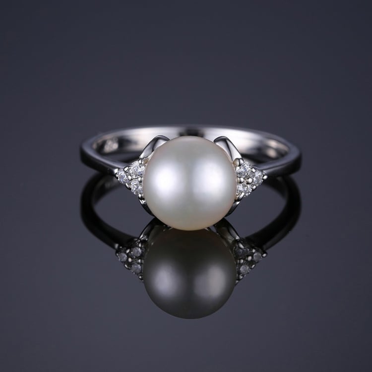 Prsten s bílou perlou 19390