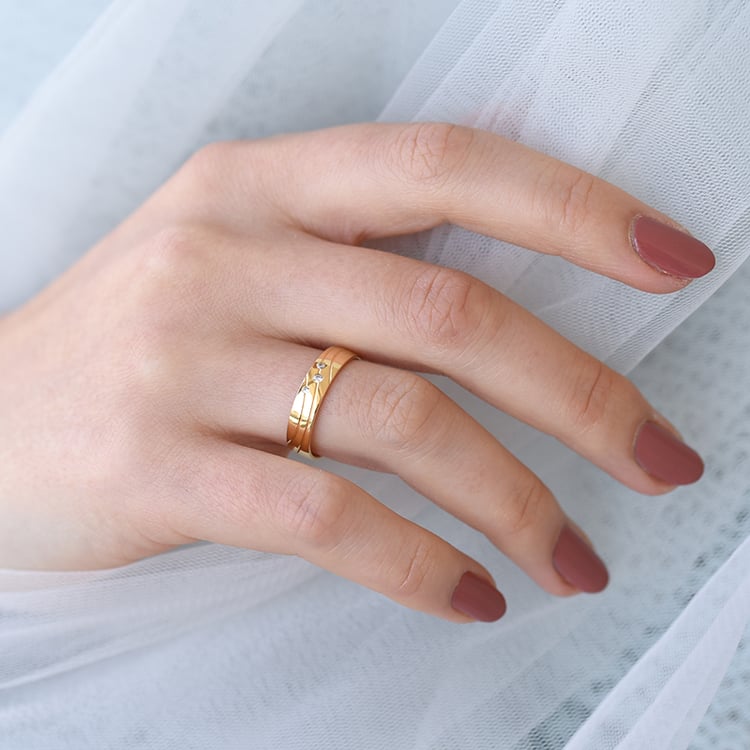 Zlatý zásnubní prsten 61441