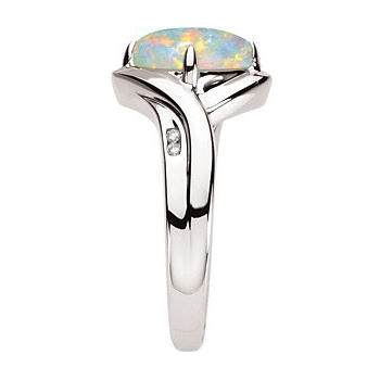 Zlatý prsten s diamanty a opálem 5904