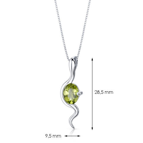 Stříbrný náhrdelník s olivínem 5944