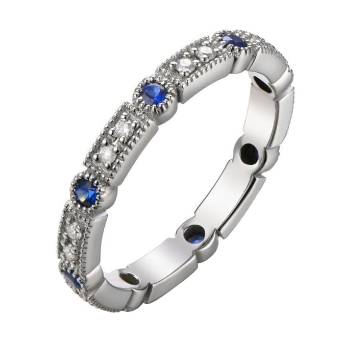 Zlatý eternity prsten plný safírů a diamantů Grasia