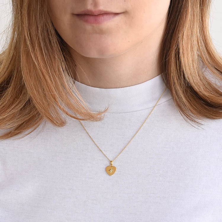 Srdíčkový přívěsek ze žlutého zlata s diamantem 81577