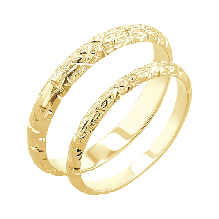 Snubní prsteny s ruční rytinou hvězd Alix