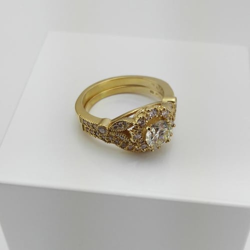 Vintage set prstenů ze zlata vykládaného diamanty Jill