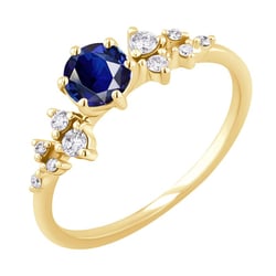 Zásnubní prsten se safírem a diamanty Olha