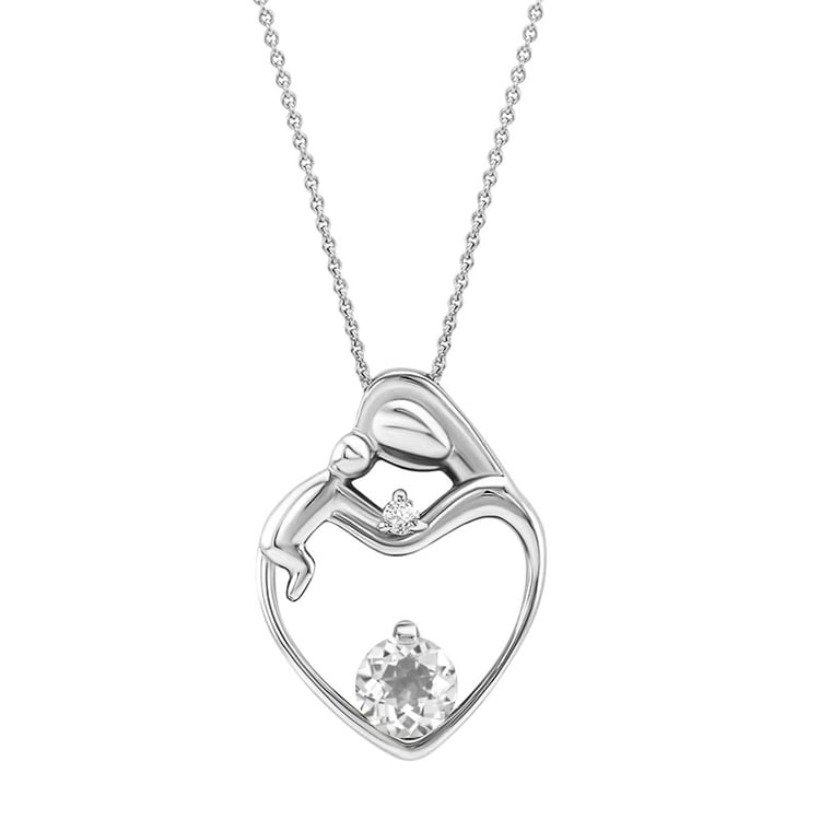 Přívěsek matka a dítě s moissanitem a diamantem Ella 105199