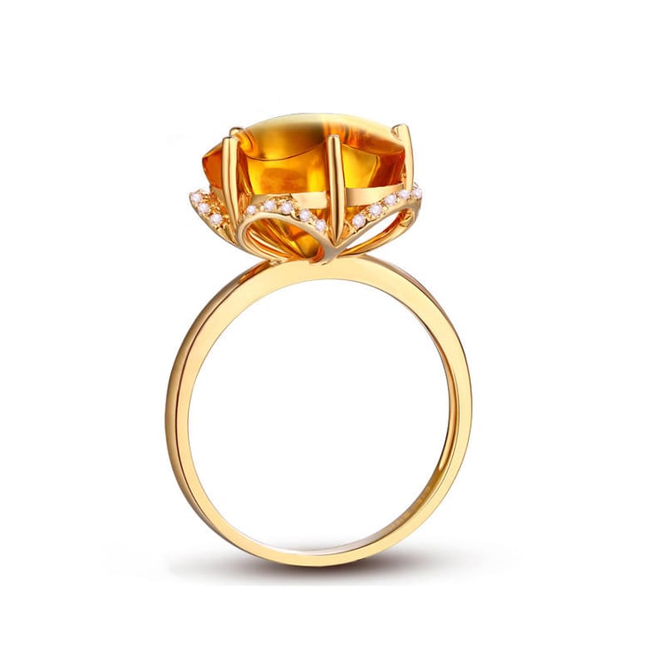 Prsten květ z citrínu Daniella 9964