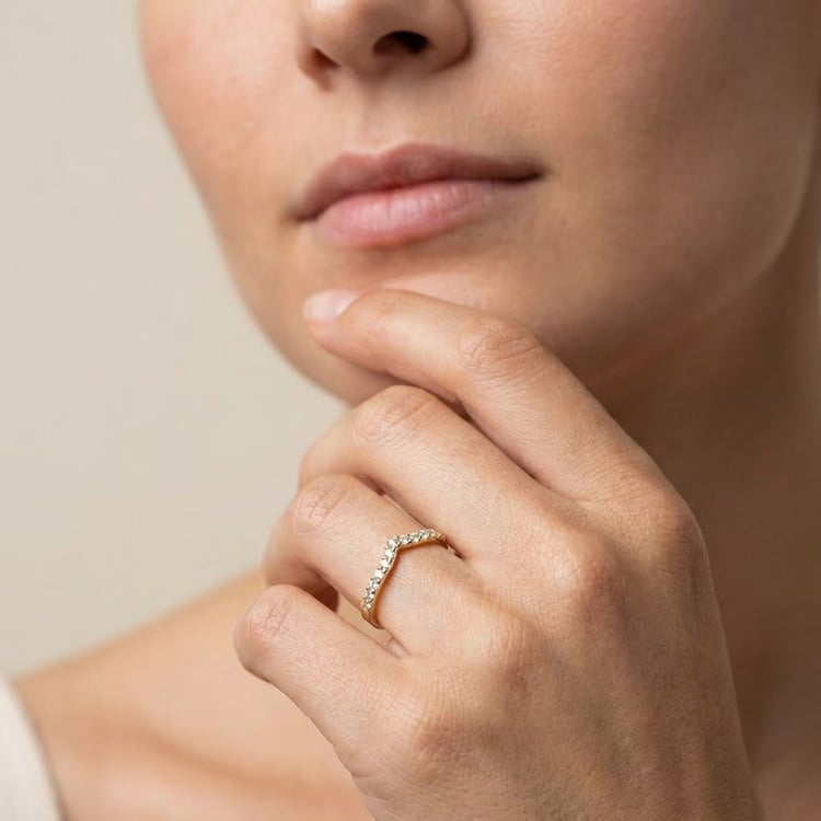 Vykrojený rozvodový eternity prsten se zářivými lab-grown diamanty Evald 166471