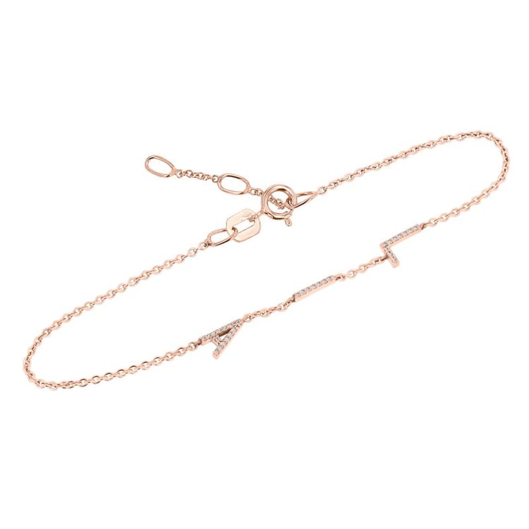 Náramek se 3 písmenky a lab-grown diamanty Anika 152487