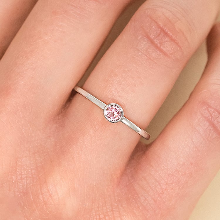 Zlatý minimalistický prsten s morganitem Emilien 156597