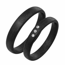 Karbonové snubní prsteny s diamantem Jennie