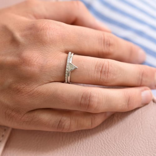 Zásnubní diamantový set prstenů ze zlata Hylia