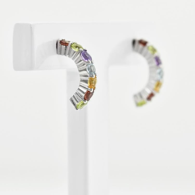 Náušnice s barevnými drahokamy 20060