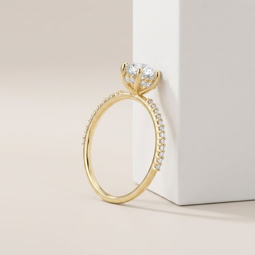 Zásnubní prsten s 1.08ct IGI certif. lab-grown diamantem a lab-grown diamanty Narina