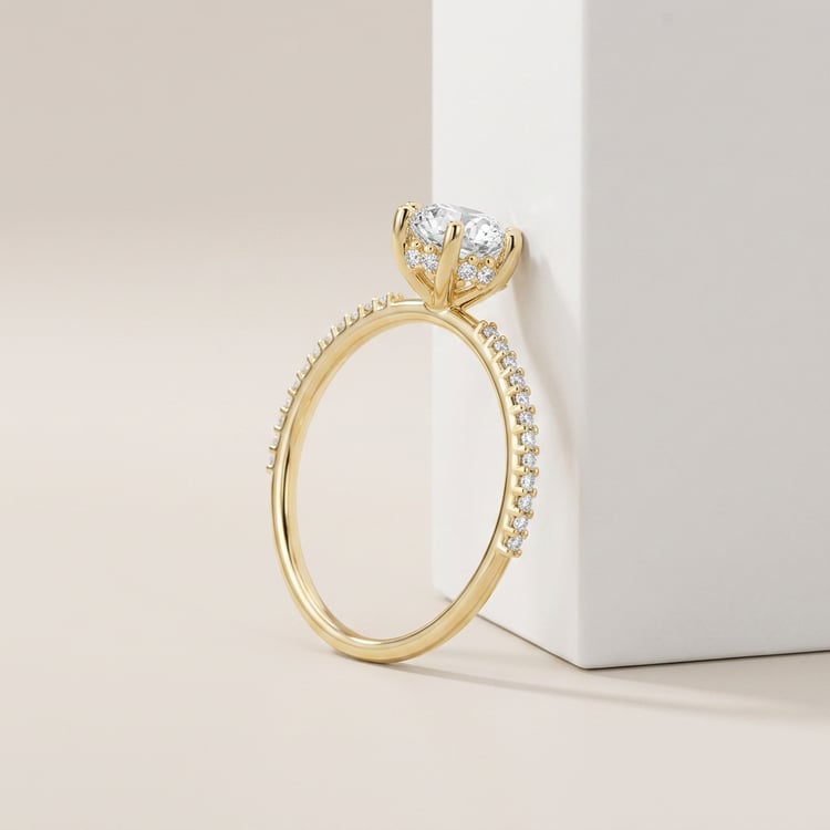 Zásnubní prsten s 1.08ct IGI certif. lab-grown diamantem a lab-grown diamanty Narina 170105