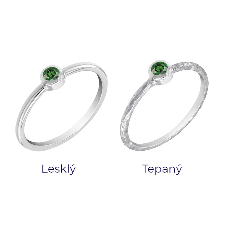Zlatý minimalistický prsten s tsavorit granátem Emilien 101746