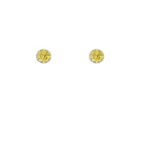 Minimalistické bezel náušnice se žlutými diamanty Tofine