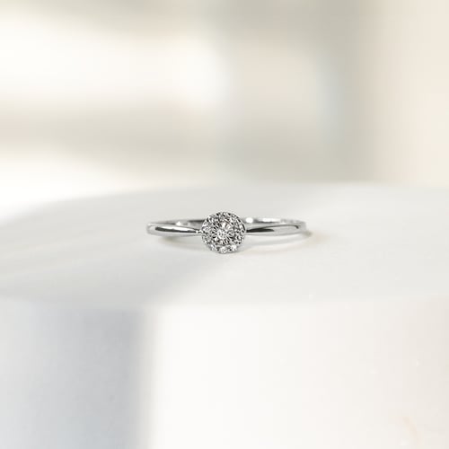 Zlatý zásnubní prsten plný diamantů Arline