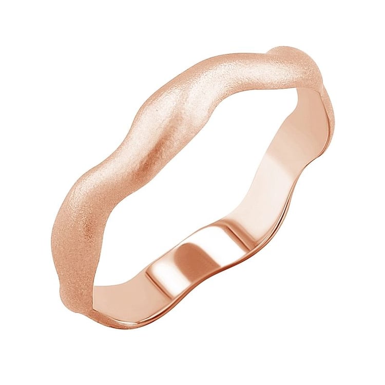 Matné vlnité snubní prsteny ze zlata Keller 128147