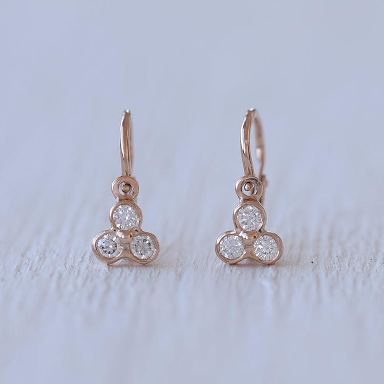 Zlaté dětské náušnice s moissanity Jasmine 105024