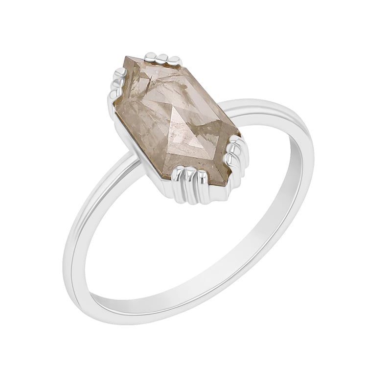 Prsten s hexagon salt and pepper diamantem Yene