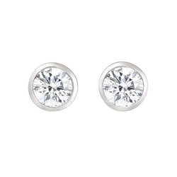 Bezel napichovací náušnice s 0.06ct diamanty Gelsey