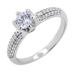 Zásnubní zlatý prsten s lab-grown diamanty Lineas