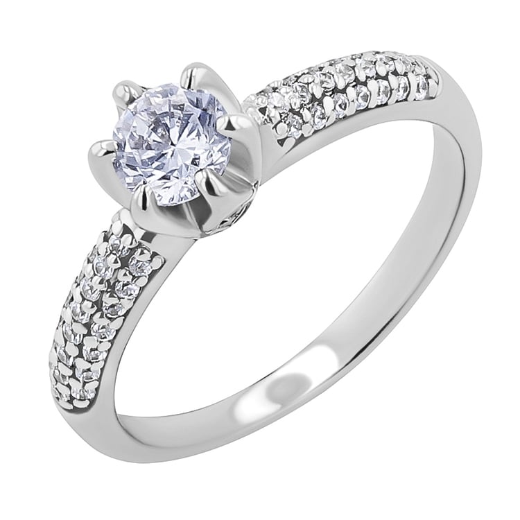 Zásnubní zlatý prsten s lab-grown diamanty Lineas