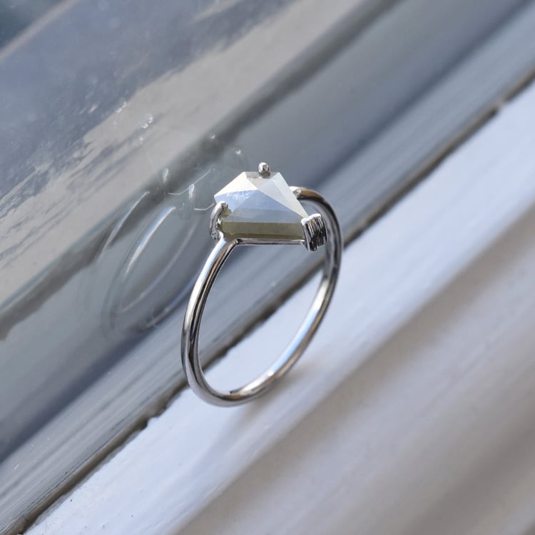 Zlatý prsten se salt and pepper diamantem 79486