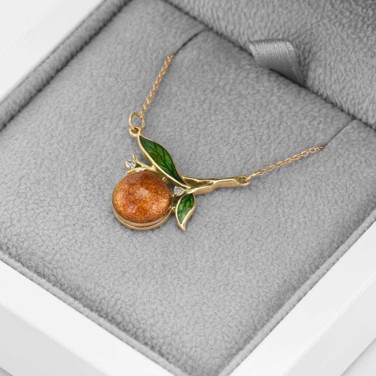 Náhrdelník s pomerančem a enamelem 45788