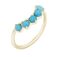 Vykrojený zlatý prsten s tyrkysy Casey
