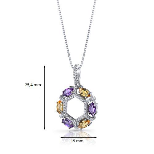 Ametystový náhrdelník s citríny 14217