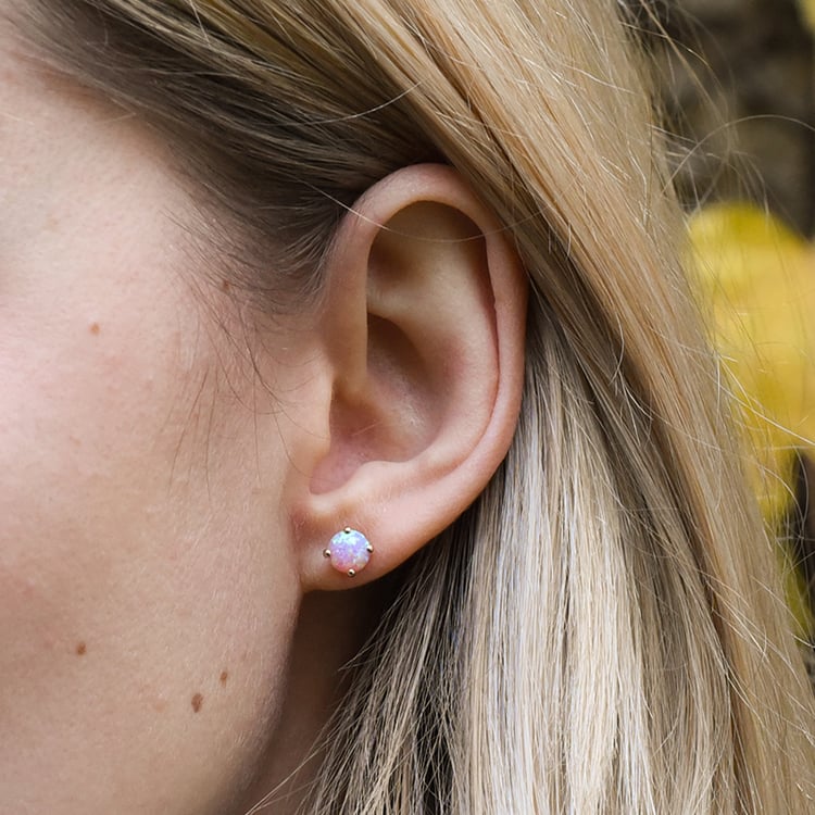 Náušnice s růžovými opály 72534