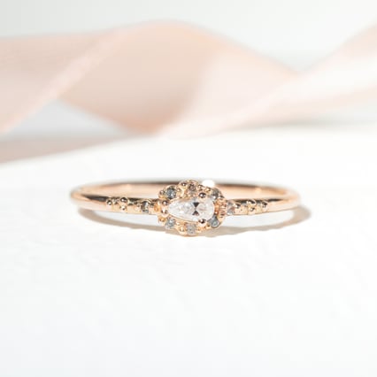 Prsten s moissanitem a salt and pepper diamanty Kaylyn