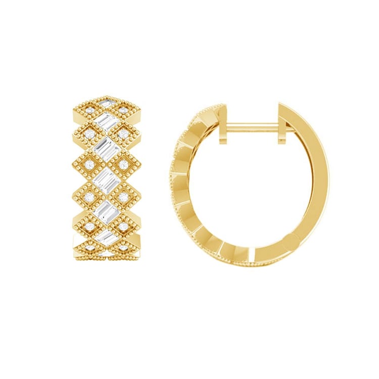 Zlaté kruhové náušnice s lab-grown diamanty Helle 160264