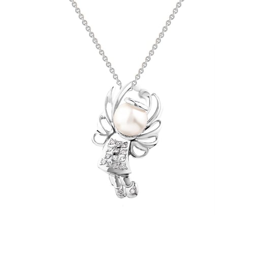 Anděl s perlou a diamanty Angel