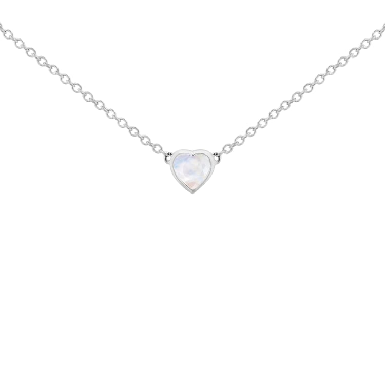 Náhrdelník s měsíčním kamenem ve tvaru srdíčka Davila 144787