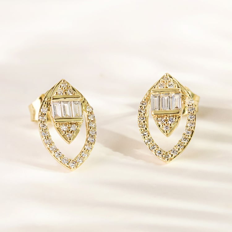 Stříbrné náušnice mandlového tvaru s lab-grown diamanty Birgit 161572