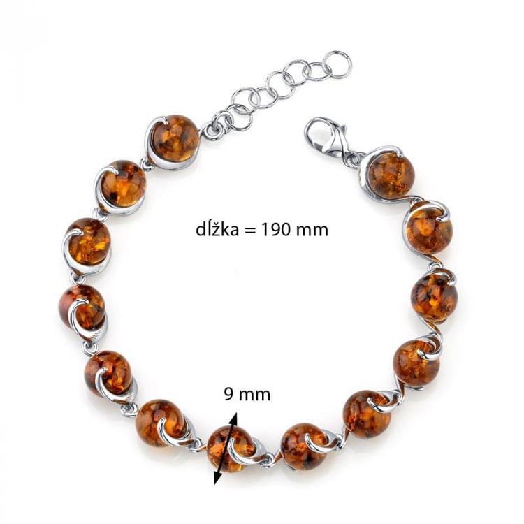 Jantarový náramek ze stříbra Dree 5436