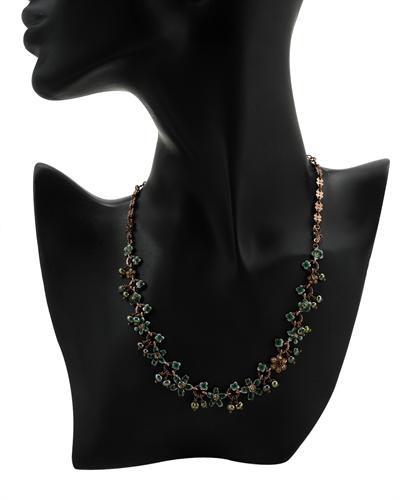 Zelený náhrdelník s krystaly 1566