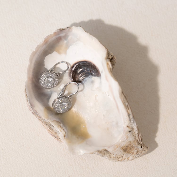 Visací náušnice s moissanity a diamanty Claira 102023