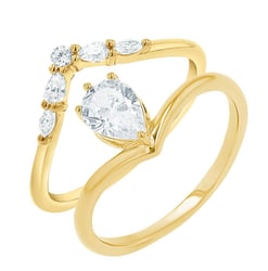 Originální zásnubní set atypických prstýnků s lab-grown diamanty Kristine