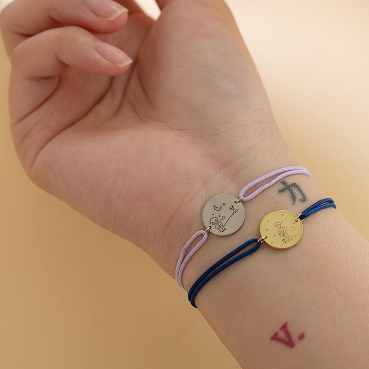 Provázkový náramek Malý princ s růží a gravírem 121159