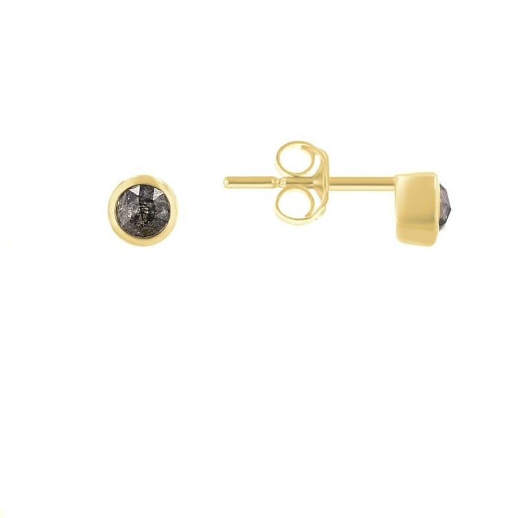 Jemné bezel náušnice se salt and pepper diamanty Tofine 116683