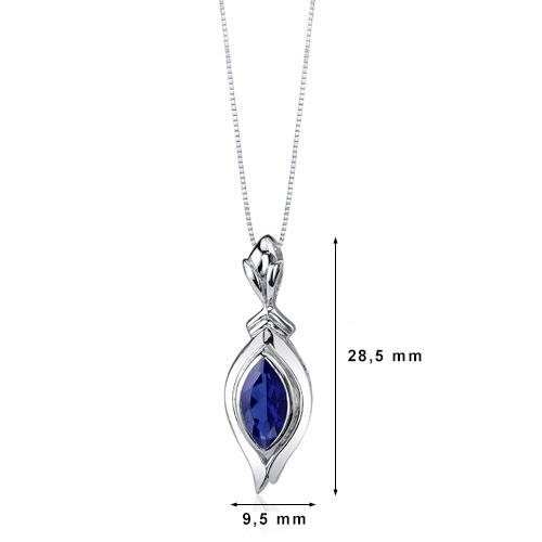 Náhrdelník se safírem stříbrný 2260