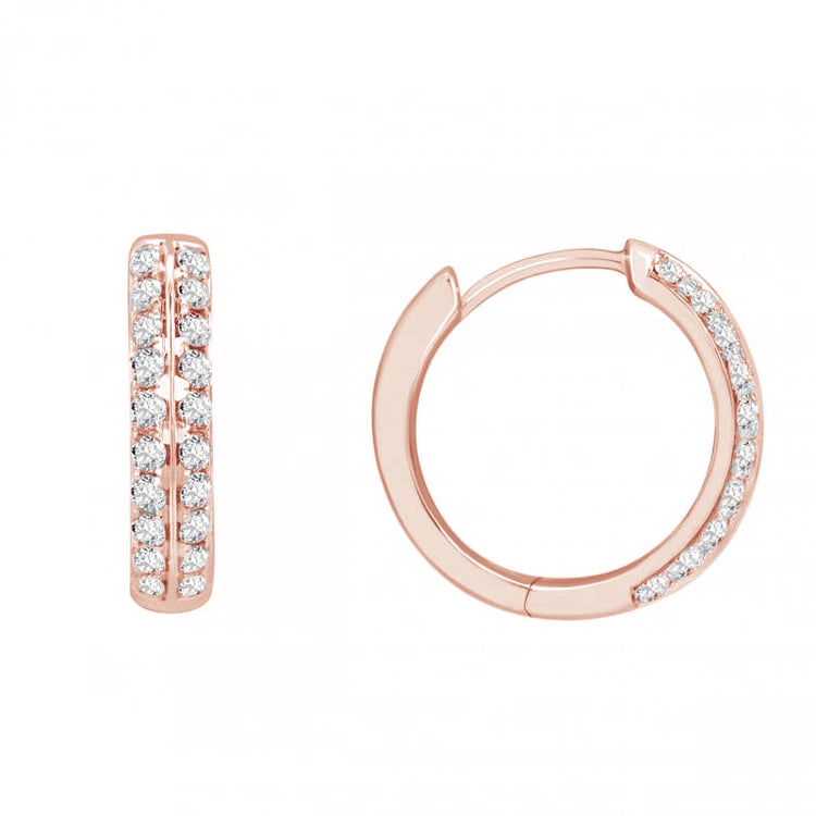 Diamantové náušnice z růžového zlata 79593