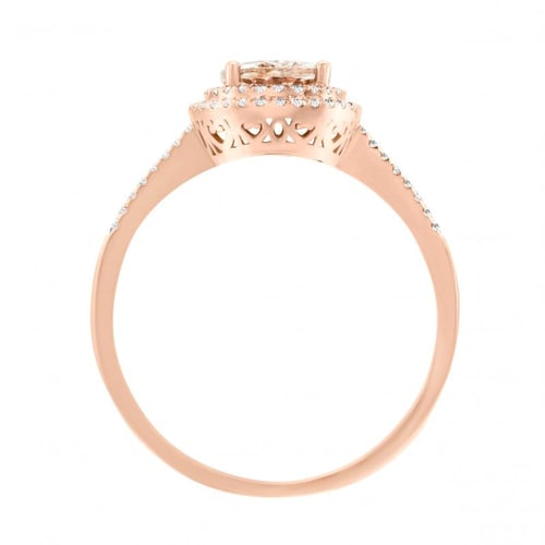 Zlatý prsten s morganitem a diamanty Danae