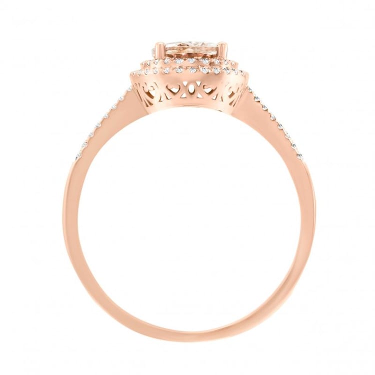 Zlatý diamantový prsten s morganitom 2089